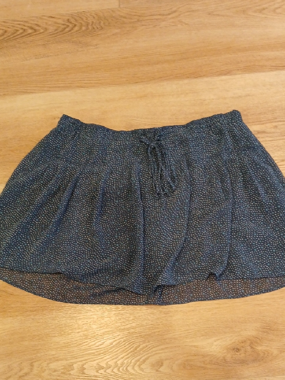 American Eagle Outfitters Navy Blue Polka Dot Mini Skirt Large Summer